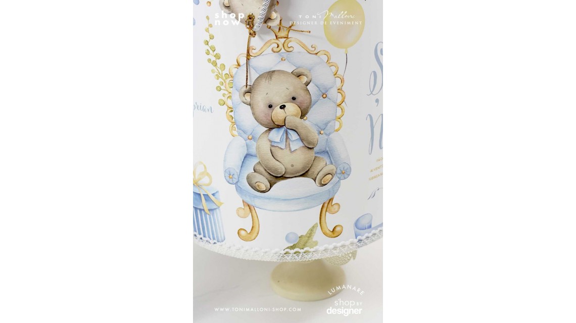 Trusou botez ursulet si broderie personalizata Teddy Bear King 2